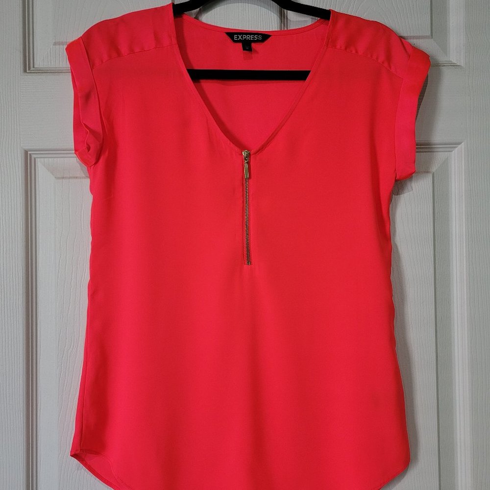 Express neon pink short sleeve top